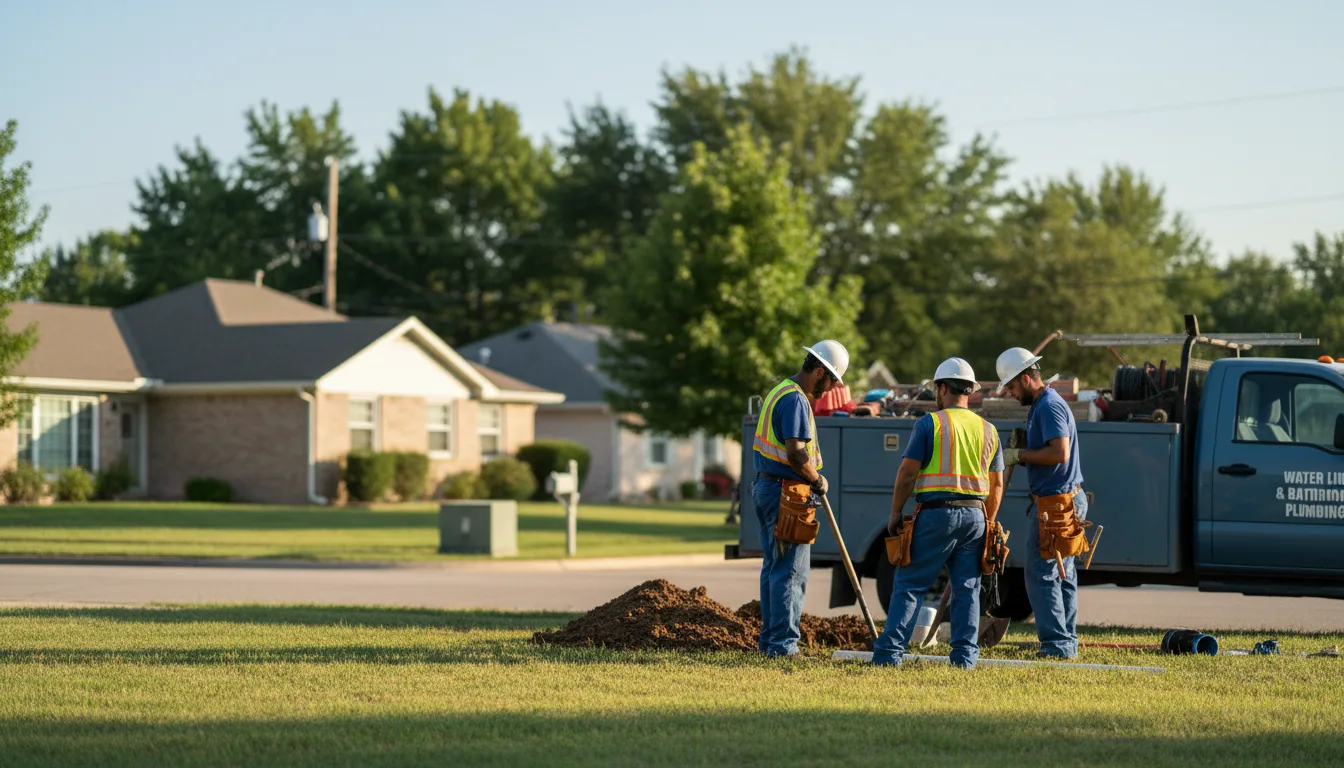 Residential water line and bathroom plumbing service in Ringwood, OK